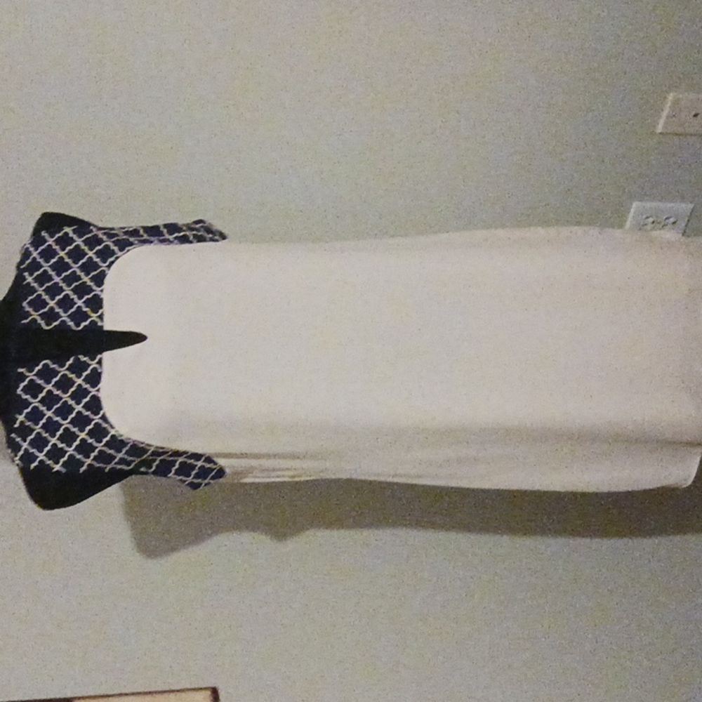 THML Sleeveless Cream/Navy blue Dress